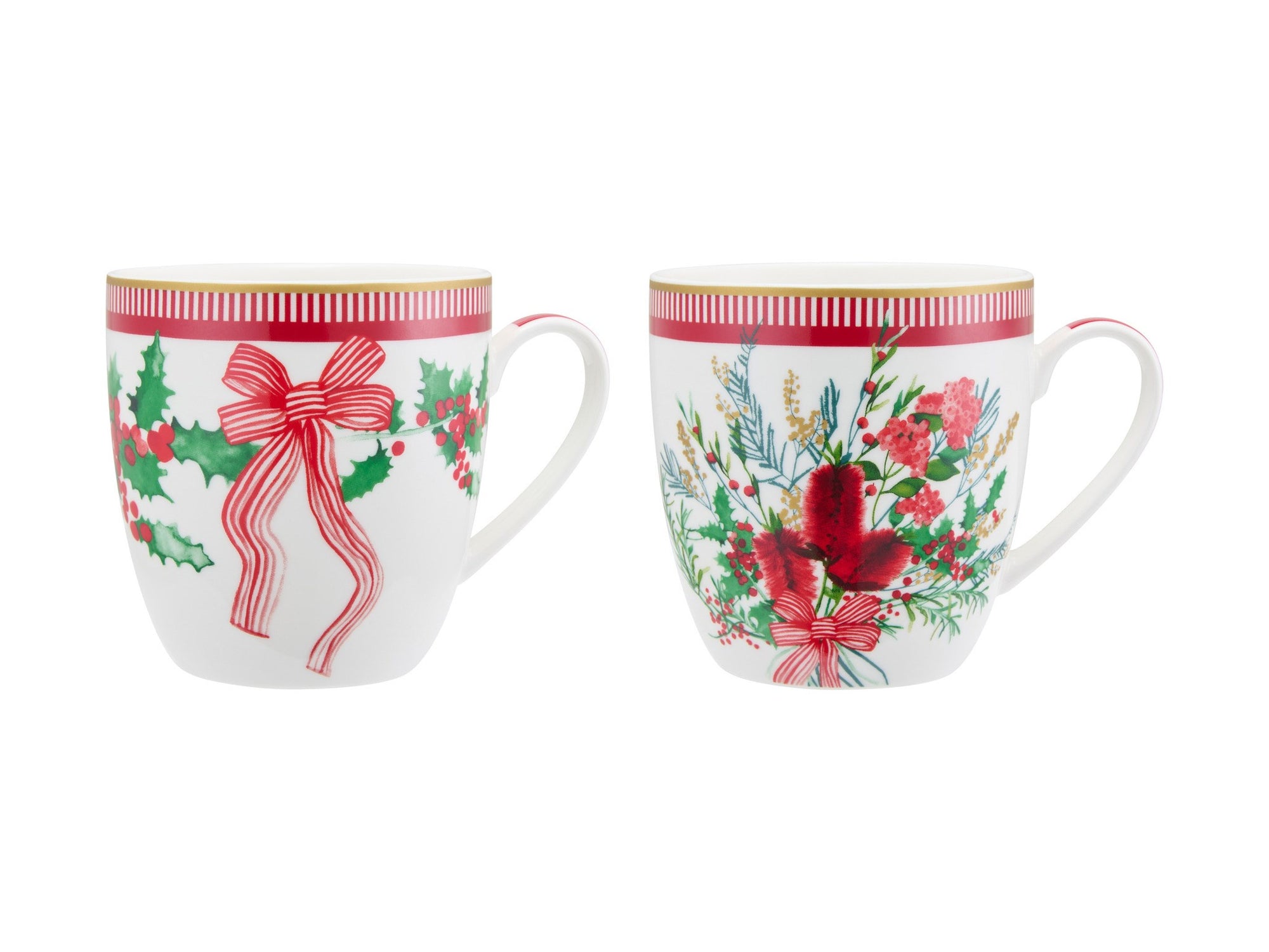 Festive Flora Mugs - Set of 2
