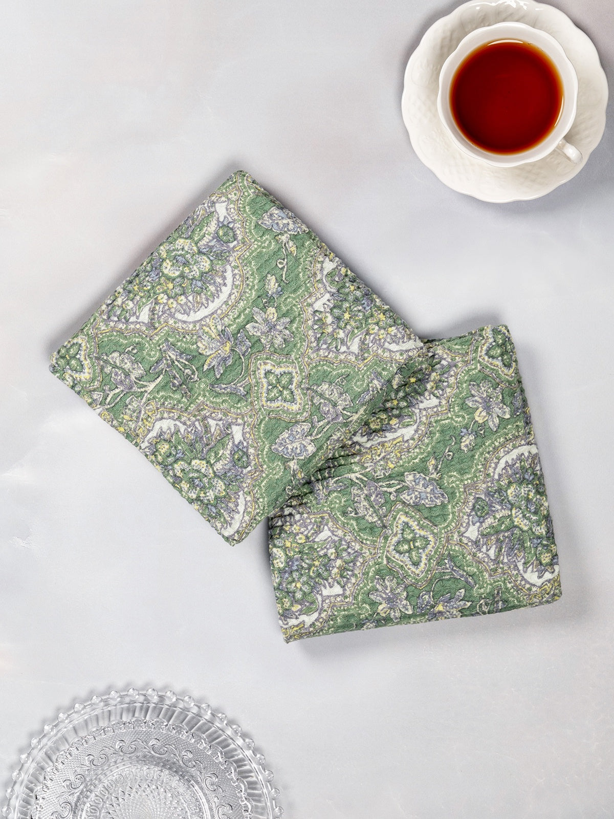 April Cornell Timeless Tapestry Tea Towel Set - Green