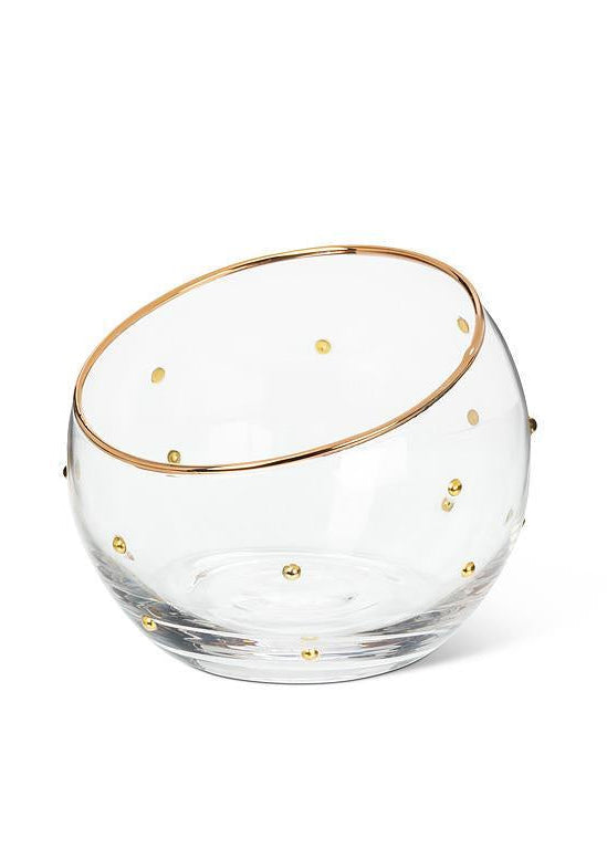 Gold Angled Dotted Bowl