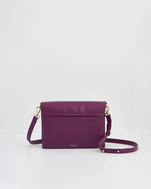 Floral Engravings Plum Crossbody Handbag