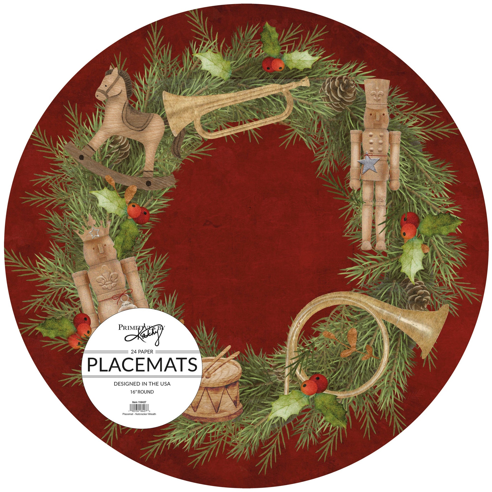 Nutcracker Wreath Paper Placemats