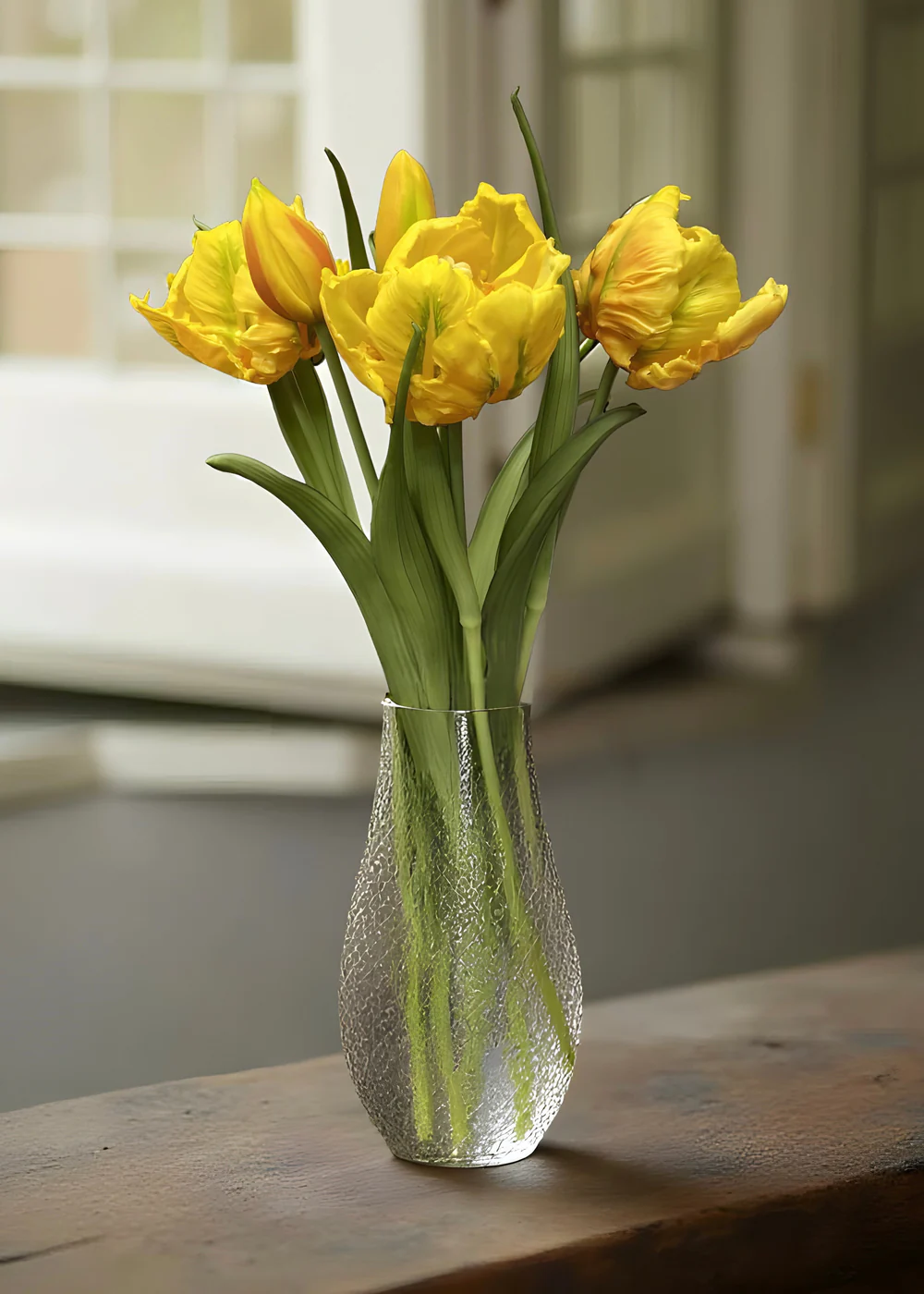 18" Fresh Touch Ruffled Tulip - Golden
