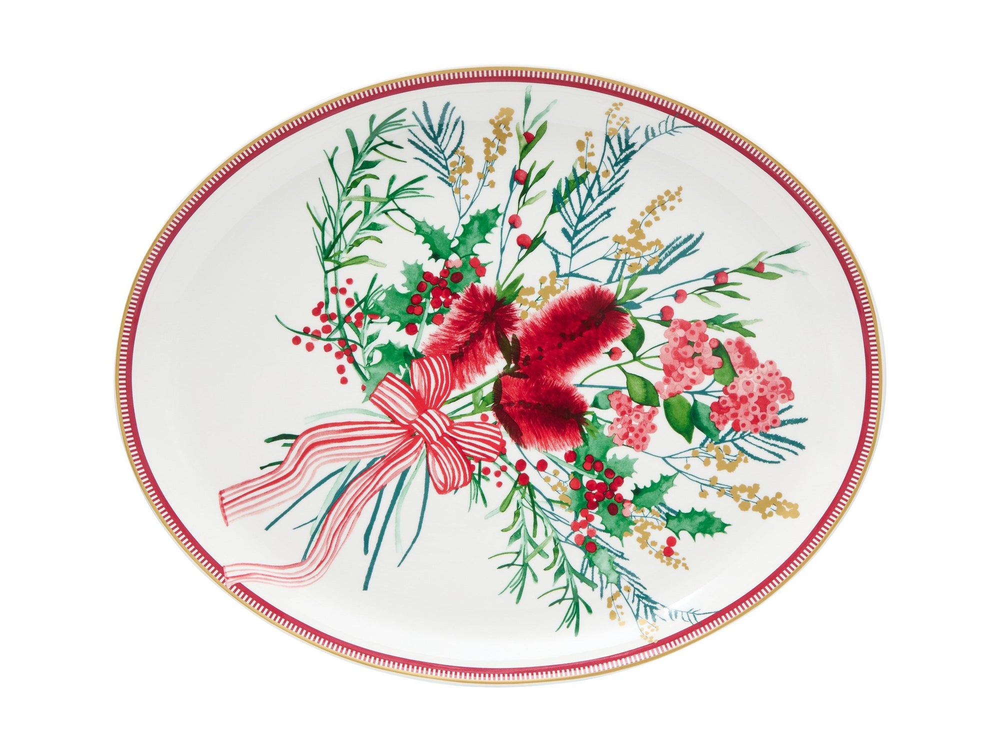 Festive Flora Oval Platter