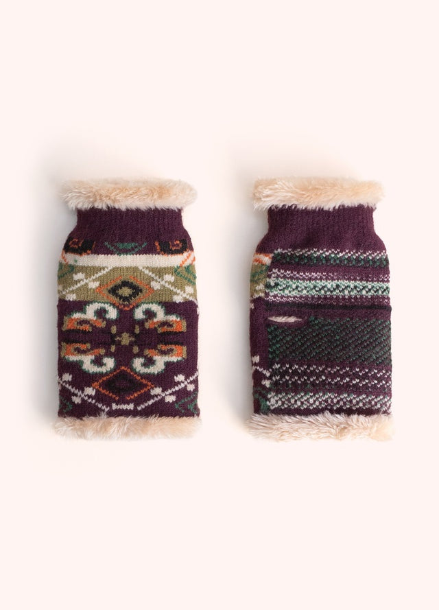 Scandi Cosy Wrist Warmers - Damson Mix