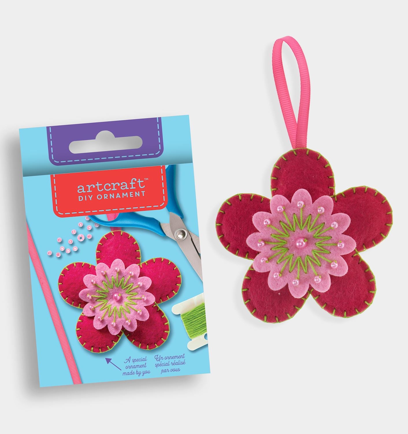 DIY Ornament Felt Kit - Pink Flower