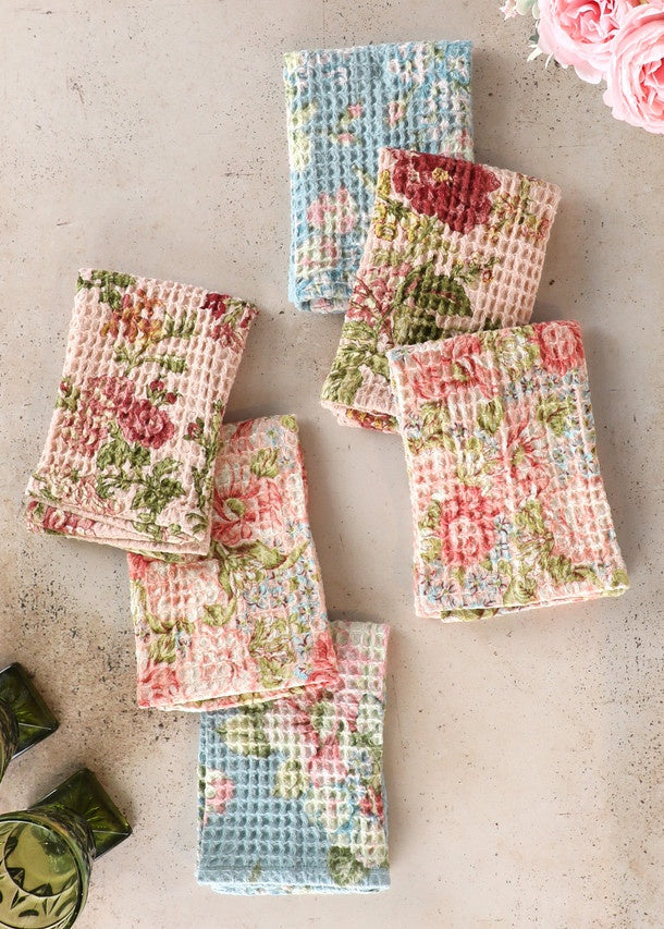 April Cornell Heirloom Rose Patchwork Tiny Towel/Dish Cloth Bundle