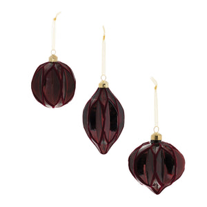 Deep Red Ornament with Flocked Detail