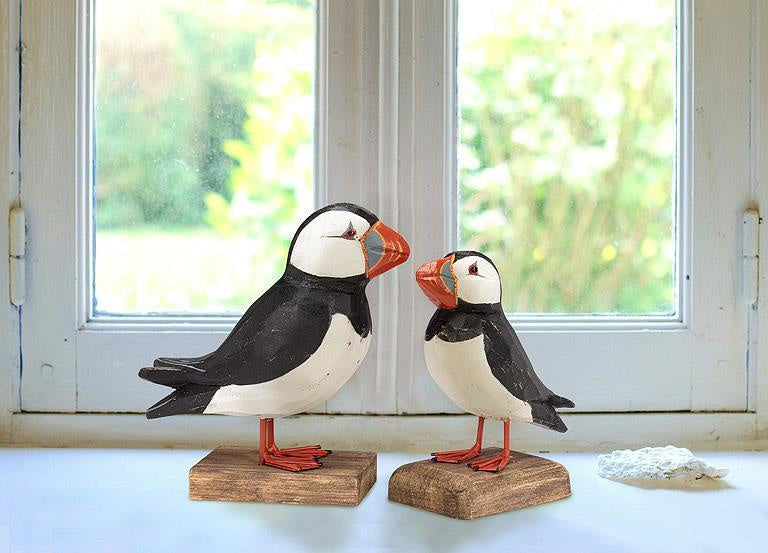 Carved Puffins