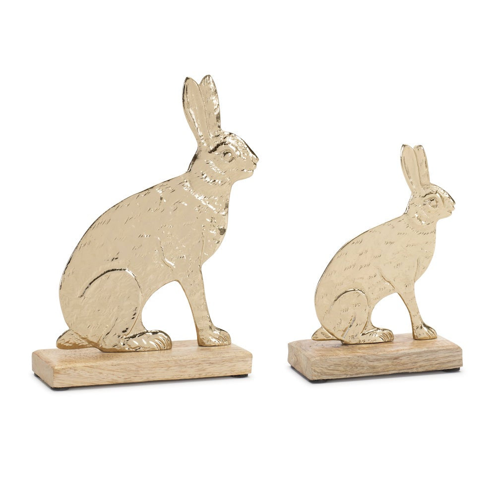 Gold Bunny Figurines