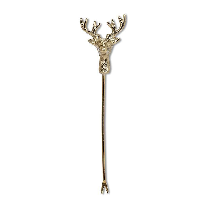 Gold Reindeer Cocktail Pick