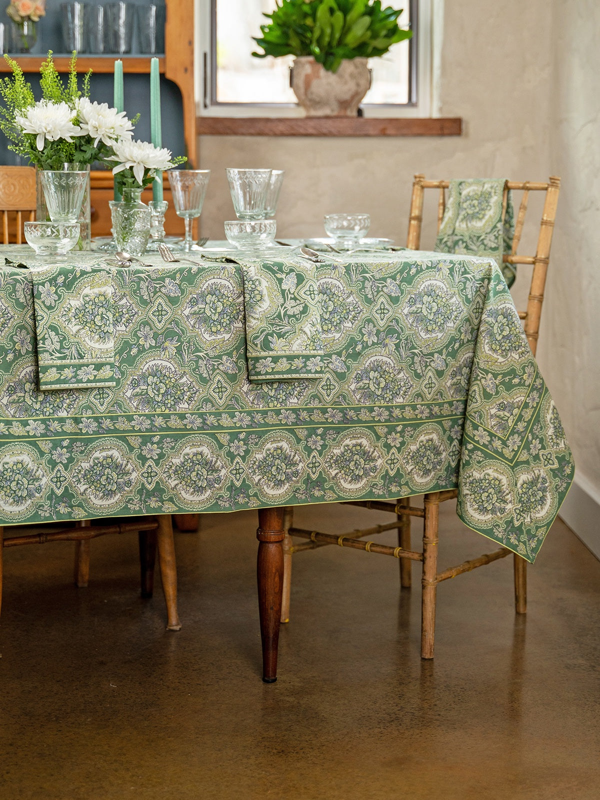 April Cornell Timeless Tapestry Tablecloth - Green