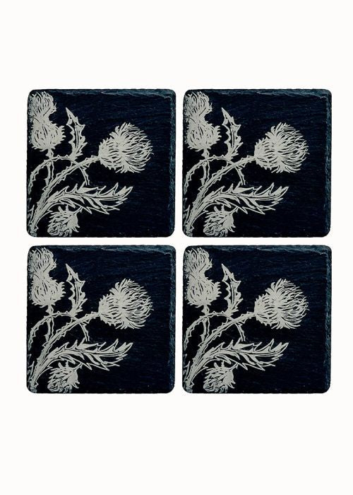 Slate Thistle Coasters - Set of 4