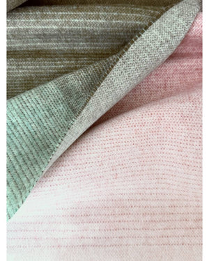 Merino Wool Blanket - Ombre Stripe (Pink & Khaki)
