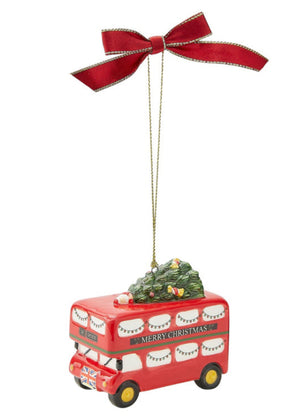 Spode "All Things British" Double Decker Bus Ornament