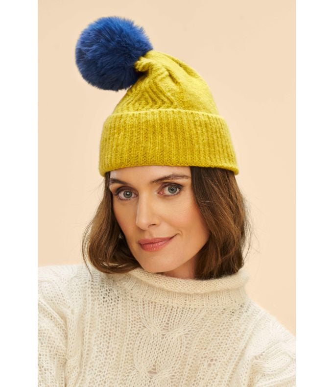 Ingrid Bobble Hat - Chartreuse