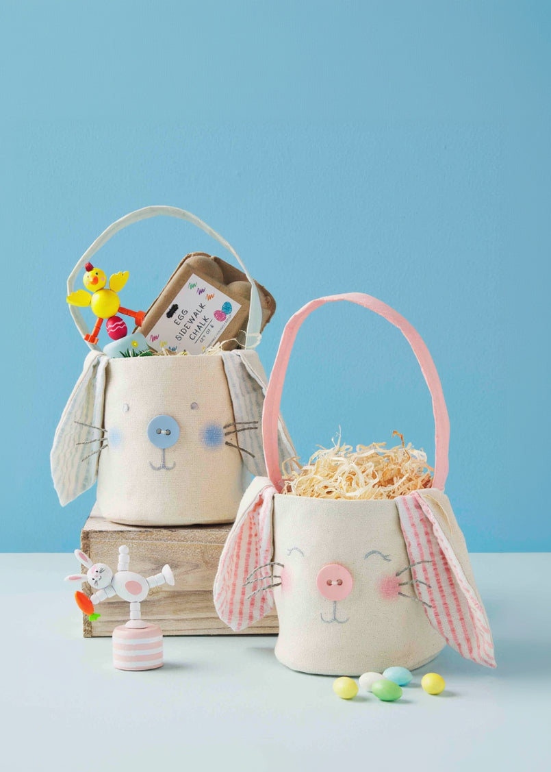 Blue Canvas Bunny Basket
