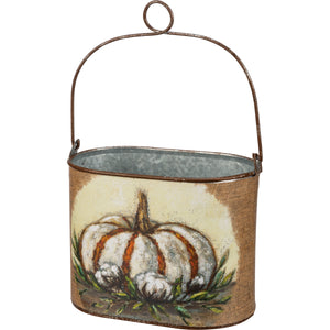 Autumn Pumpkin Metal Bins