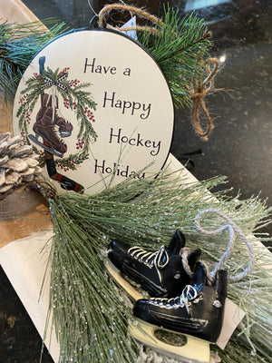 Black Hockey Skates Ornament
