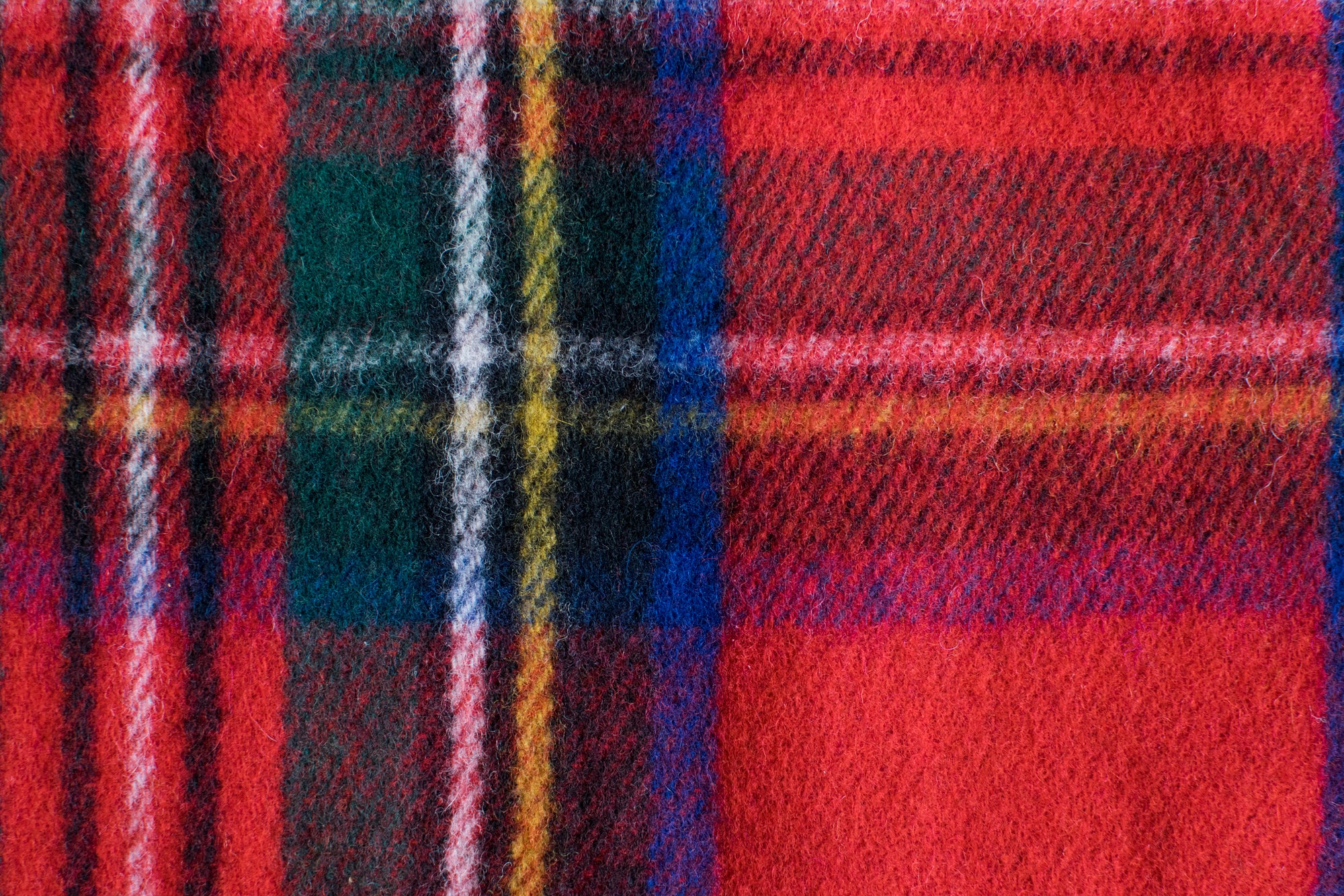 Wool Blend Royal Stewart Tartan - Red
