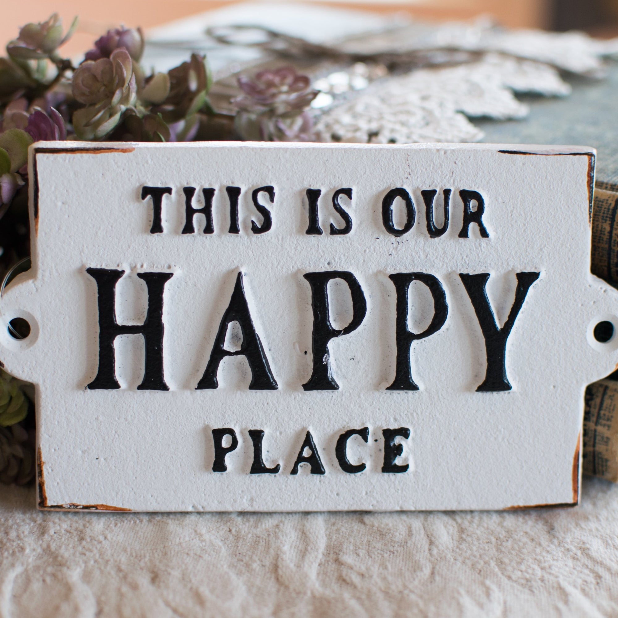 This is Our Happy Place - Small Iron Wall Plaque