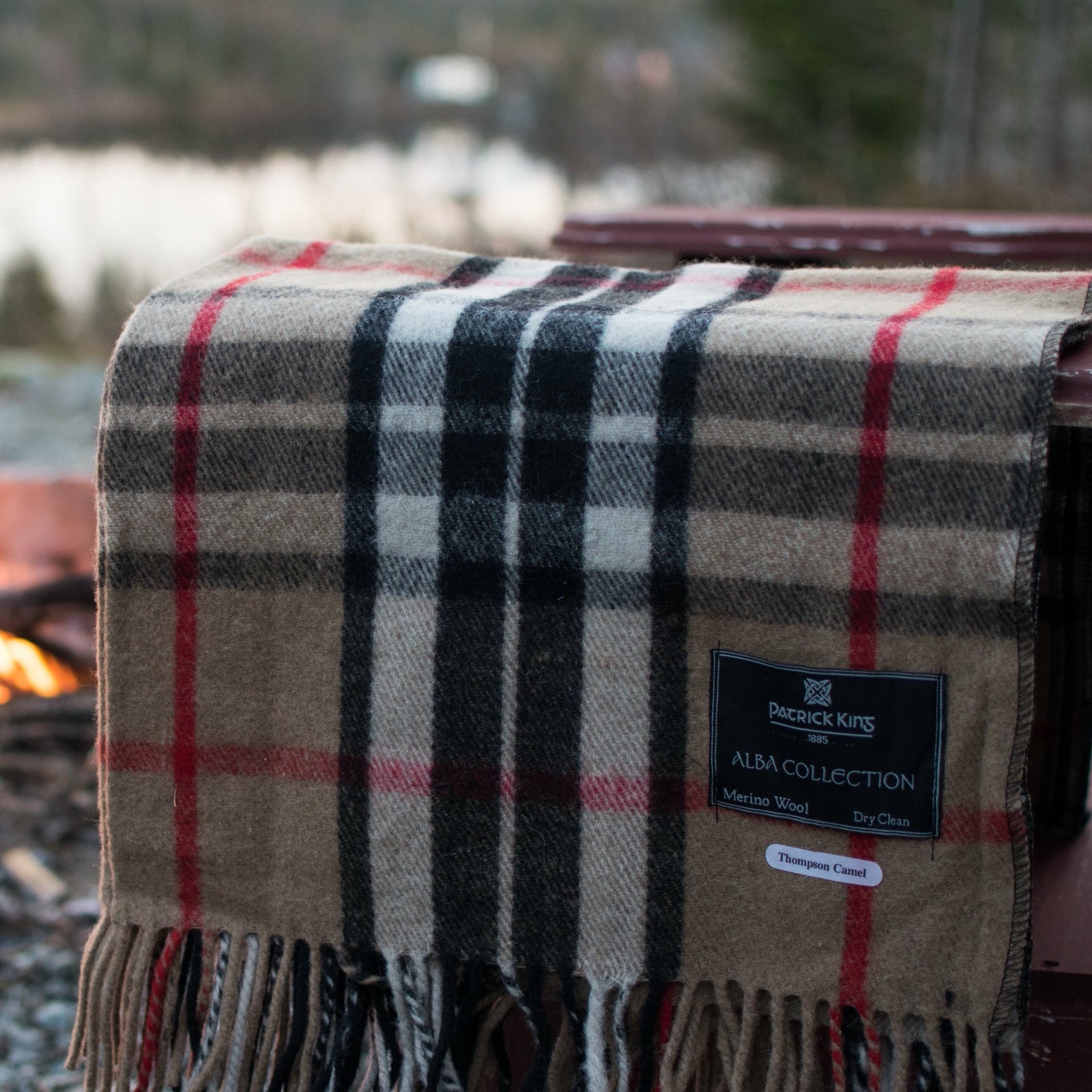 Thompson Camel - Merino Wool Tartan Blanket