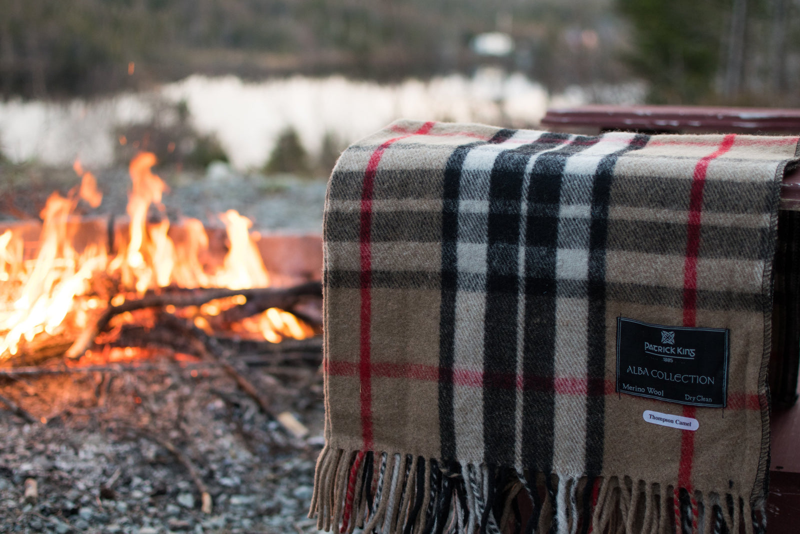 Thompson Camel - Merino Wool Tartan Blanket