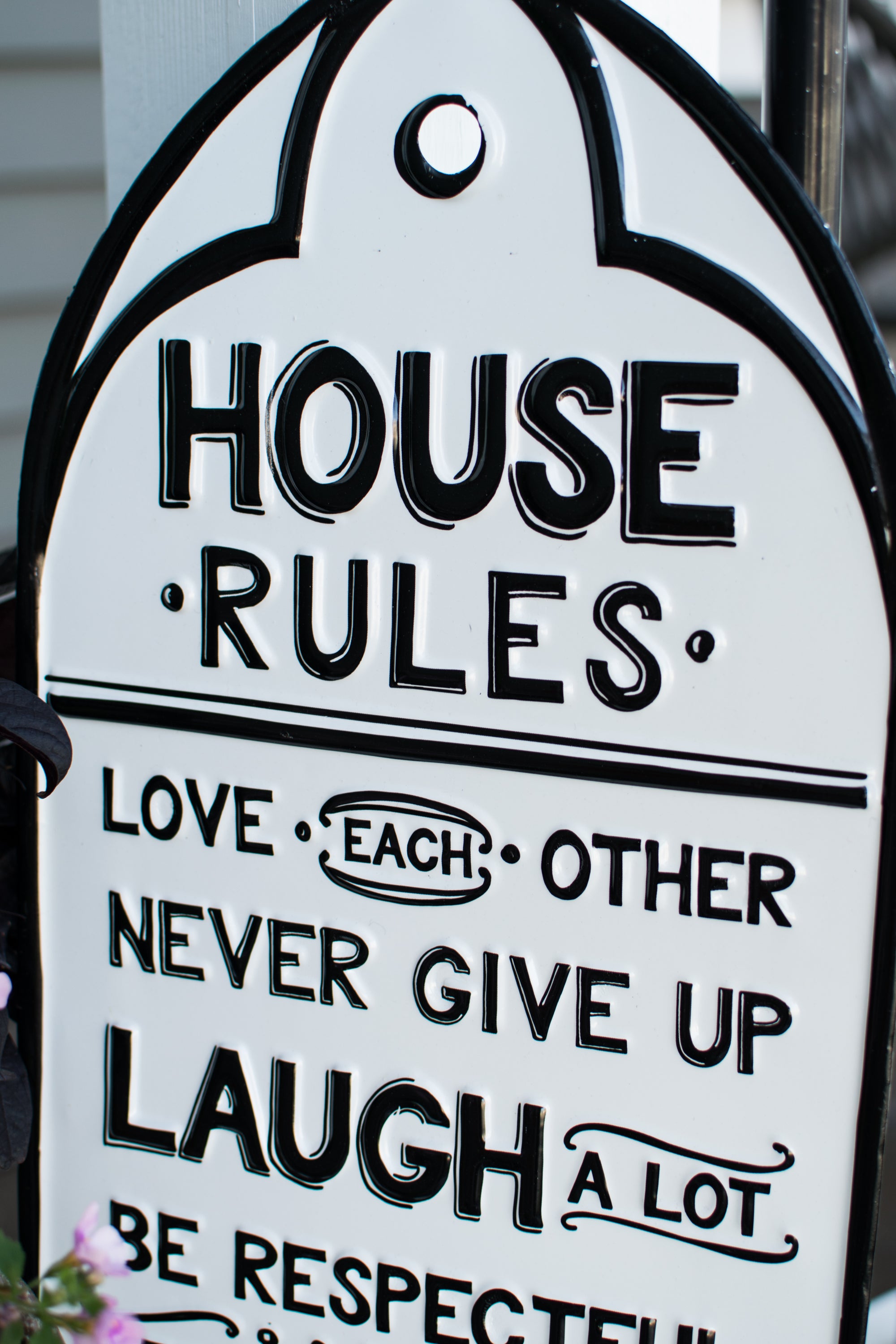 House Rules Tin Wall Plaque
