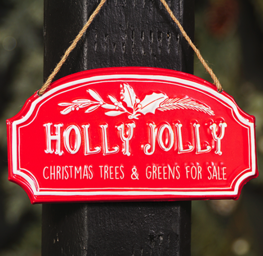 Holly Jolly Tin Ornament