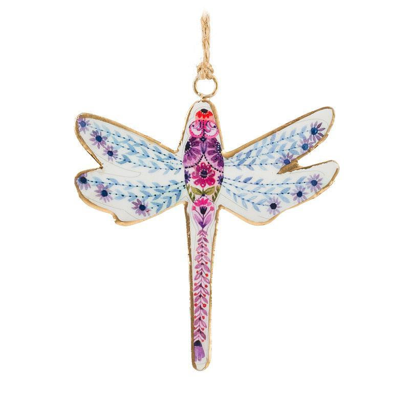 Pink & Blue Dragonfly Ornament