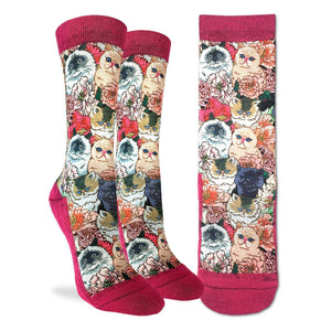 Floral Cat Socks (Size 5-9)