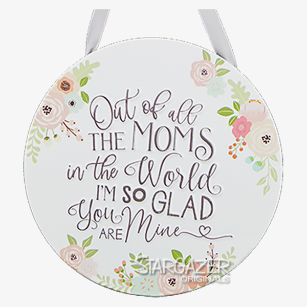 So Glad You are My Mom Floral Tin Sign