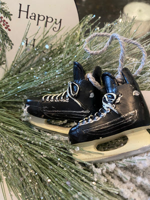 Black Hockey Skates Ornament