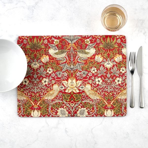 Red Strawberry Thief Pimpernel Placemats Hillhead House