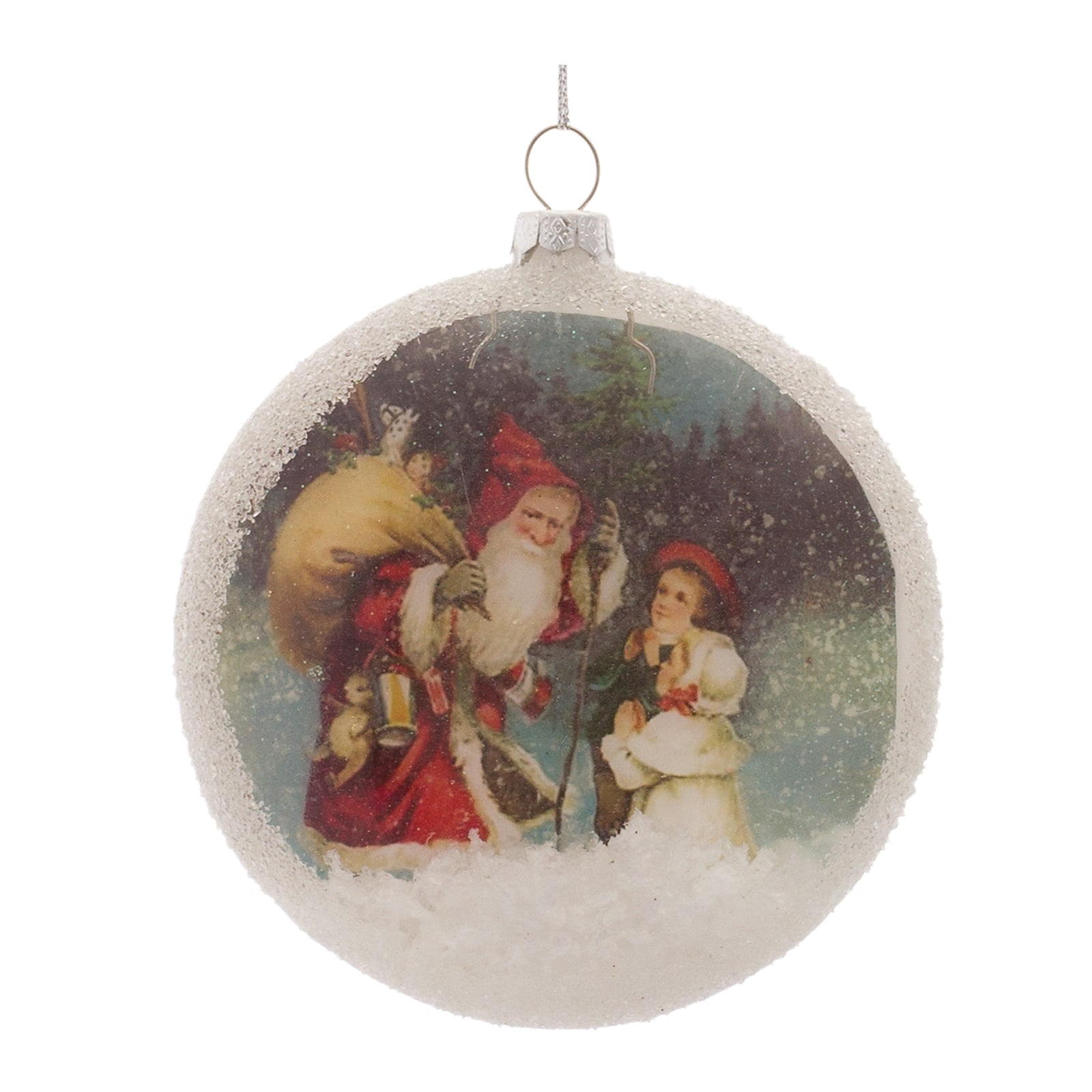 Vintage Santa Disc Ornaments