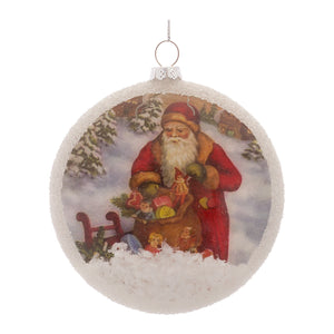 Vintage Santa Disc Ornaments