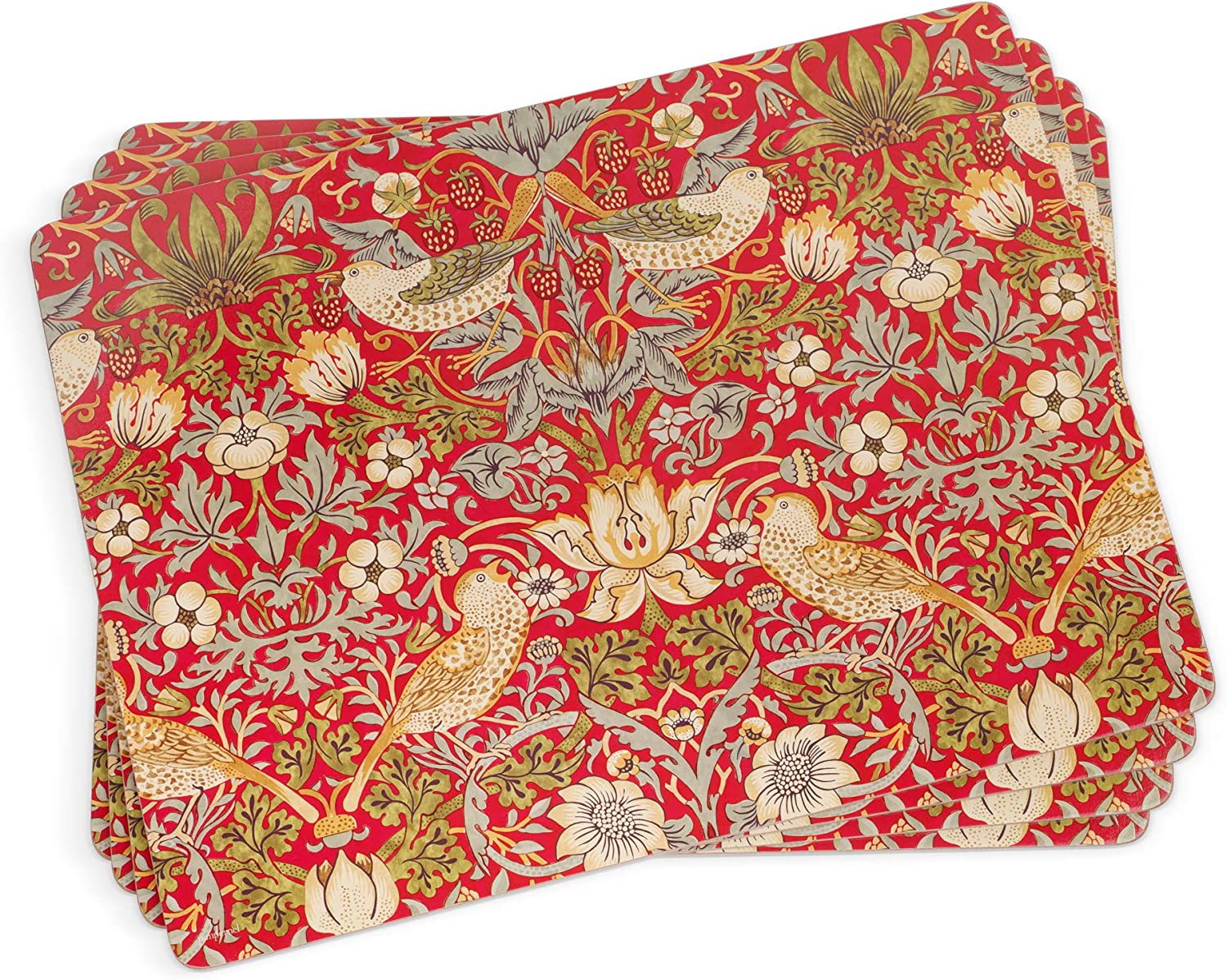 Red Strawberry Thief Pimpernel Placemats - Morris & Co.