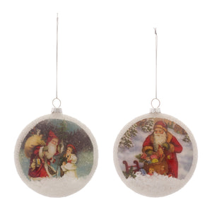 Vintage Santa Disc Ornaments