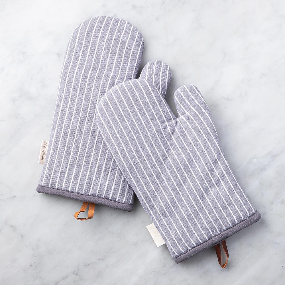 Chambray Stripe Oven Mitts