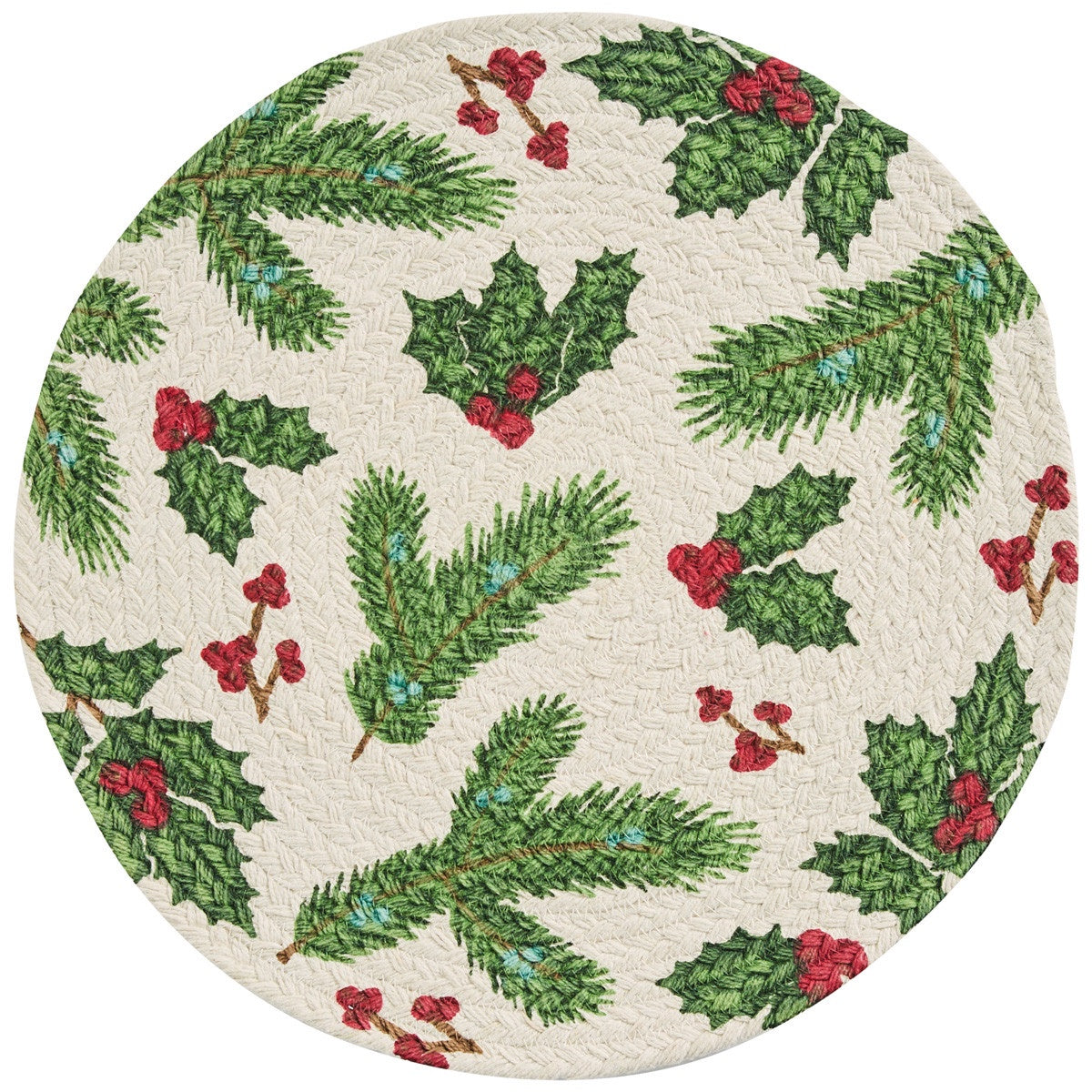 Boughs of Holly Braided Placemat