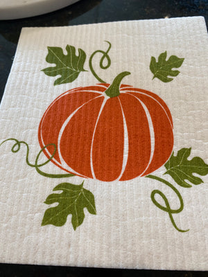 Swedish Dish Cloth - Pumpkin Graphic