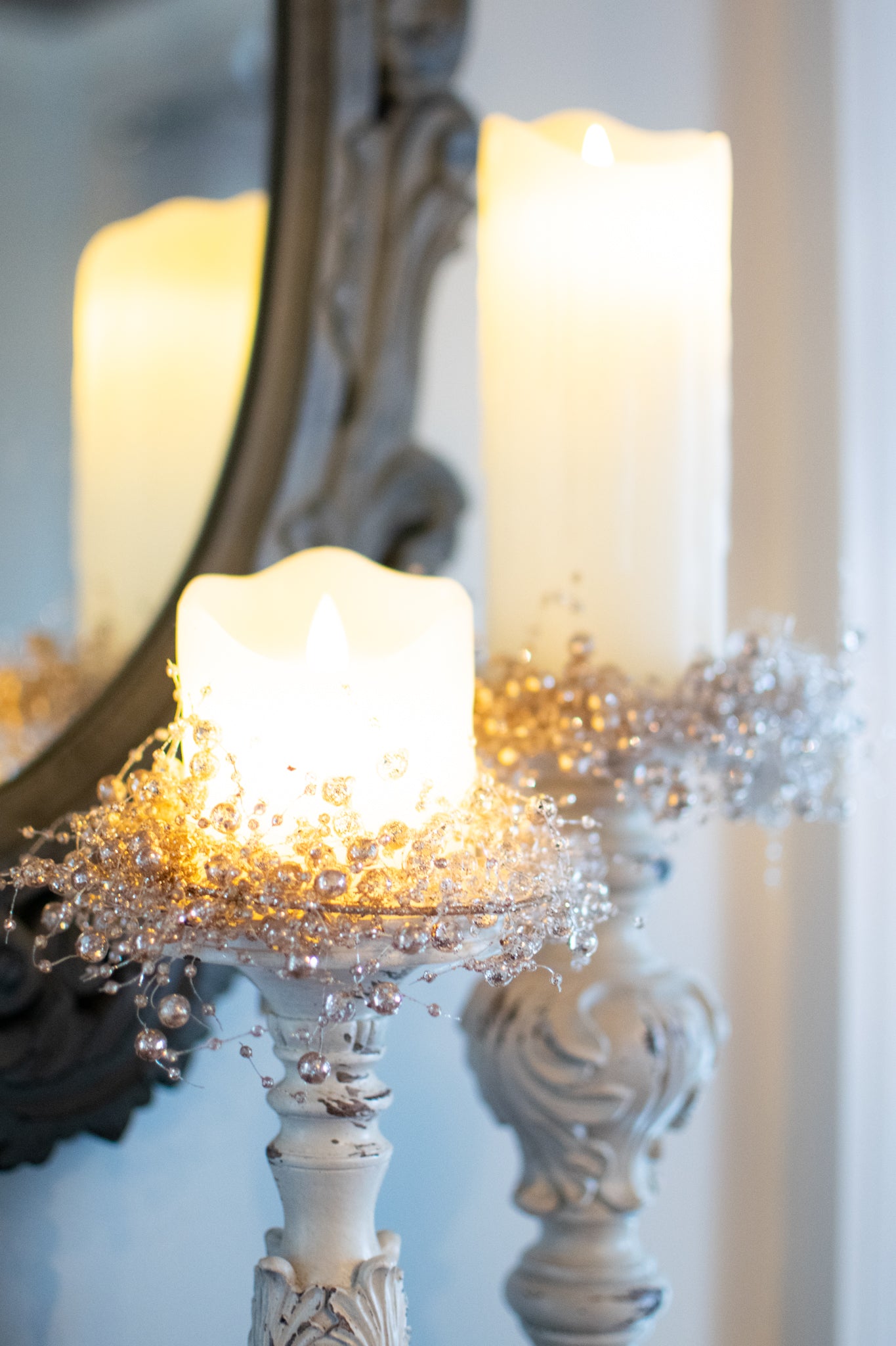 Champagne Gold Berries Candle Ring