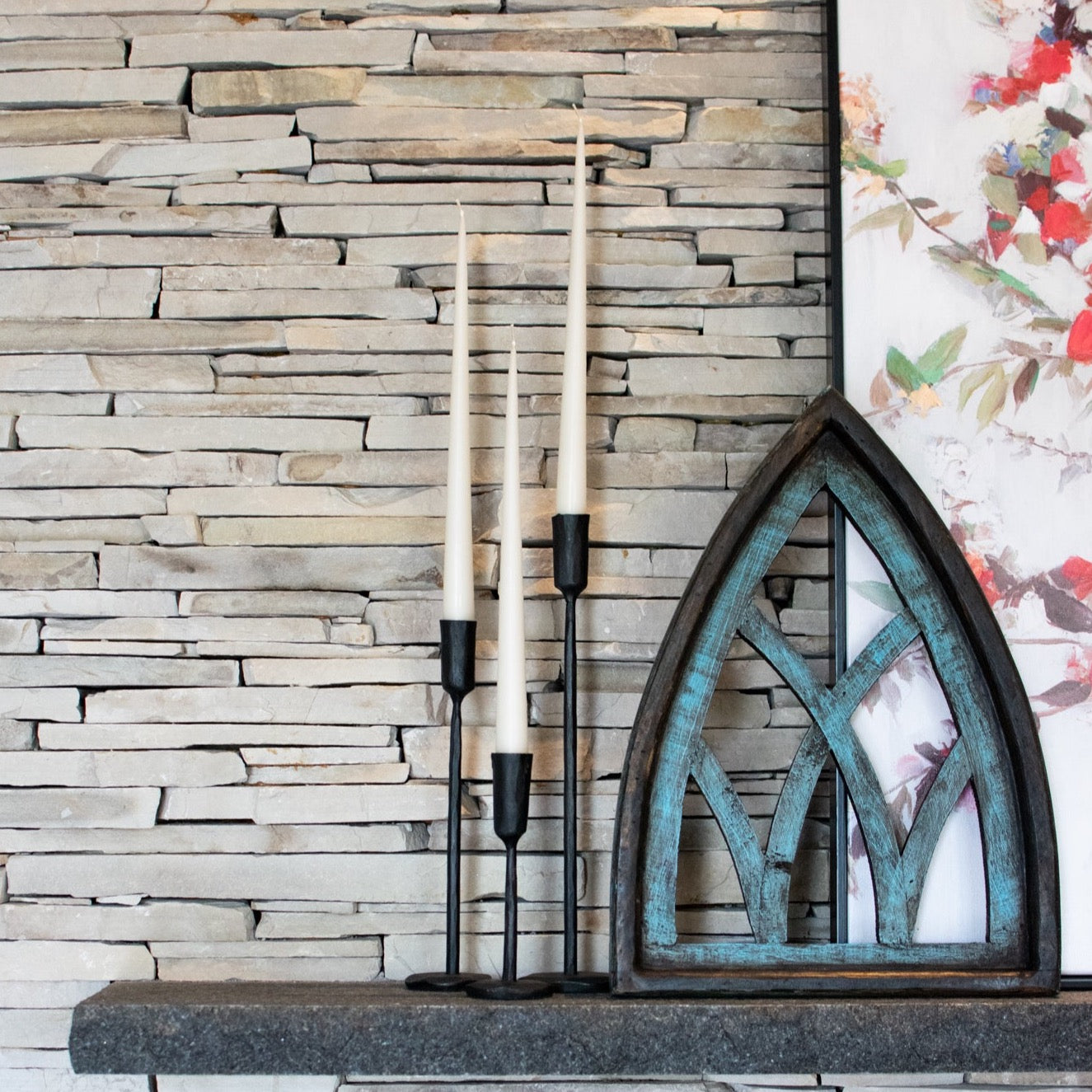 Luna Forged Candlestick - Black