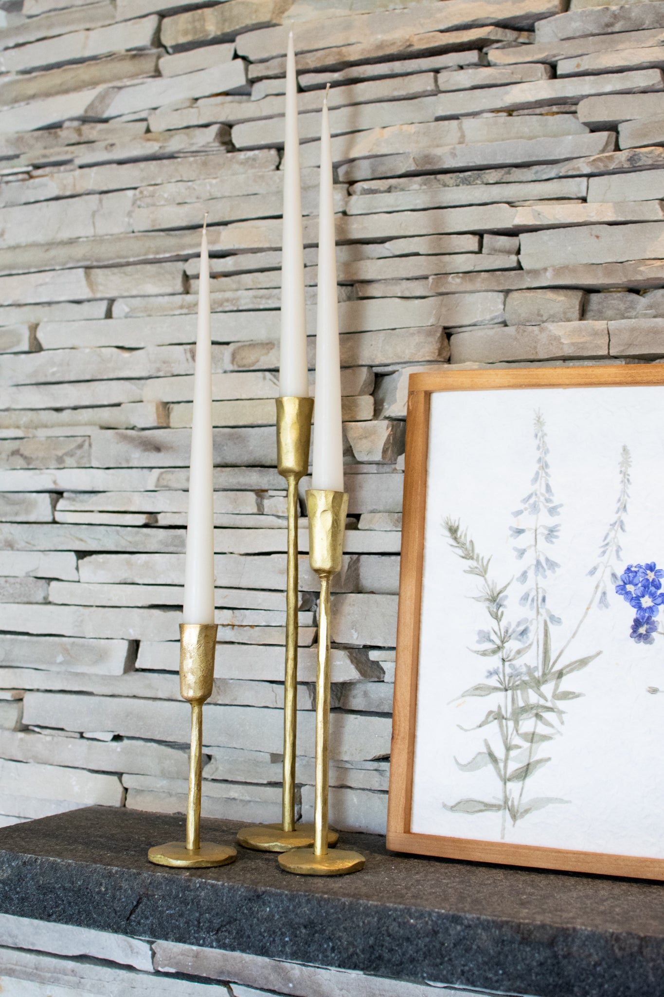 Luna Forged Candlesticks - Gold