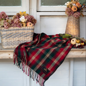 Dark Canadian Maple - Merino Wool Tartan Blanket