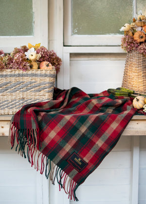 Dark Canadian Maple - Merino Wool Tartan Blanket