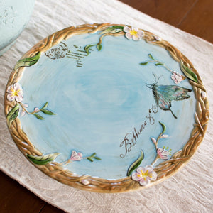 Spring Splendour Footed Cake Plate