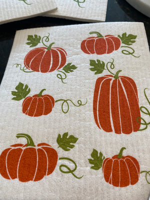 Swedish Dish Cloth - Pumpkin Graphic