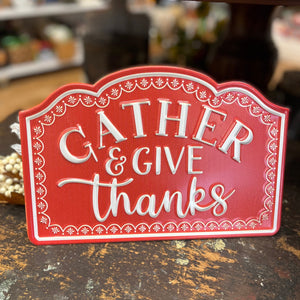 Gather & Give Thanks Table Sign