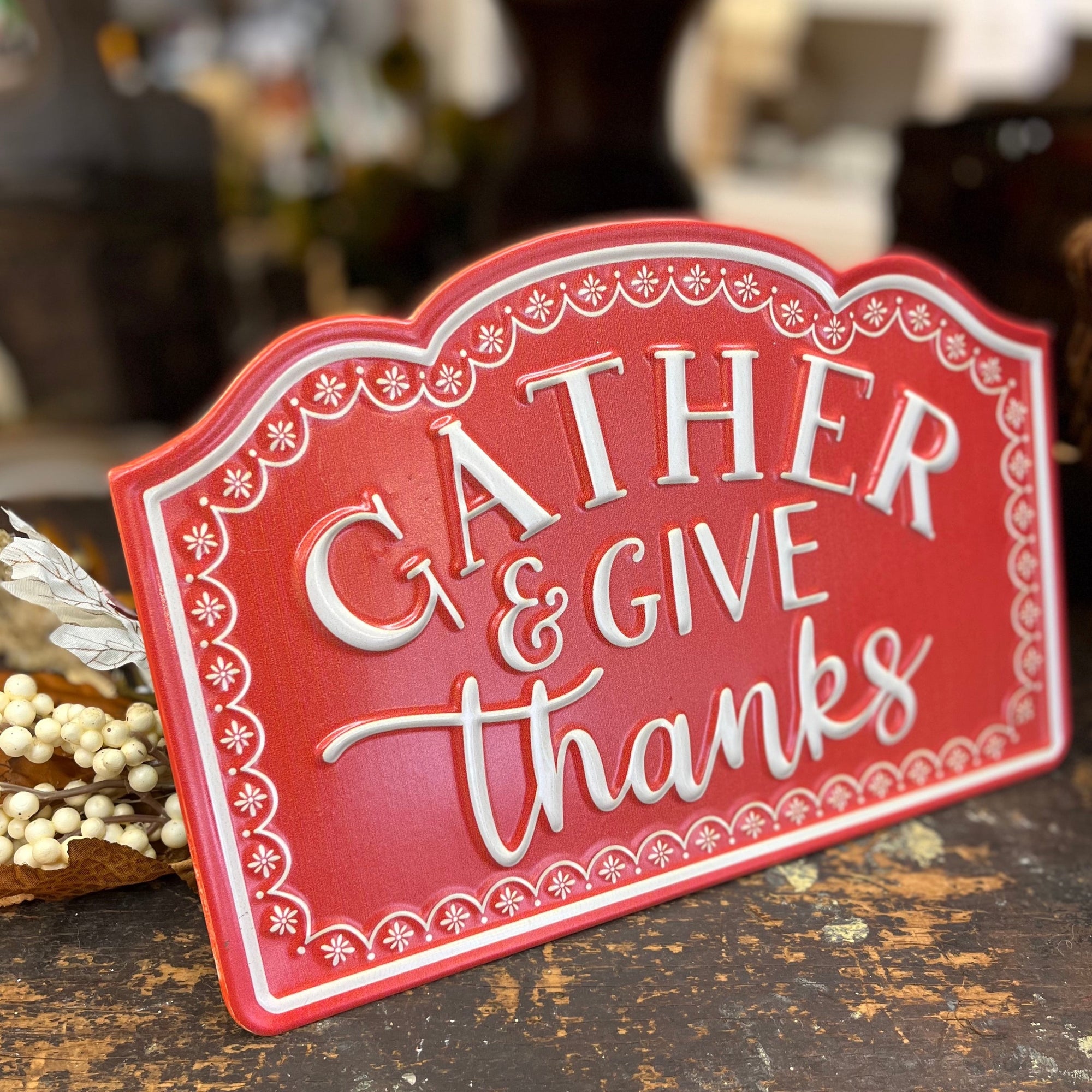 Gather & Give Thanks Table Sign