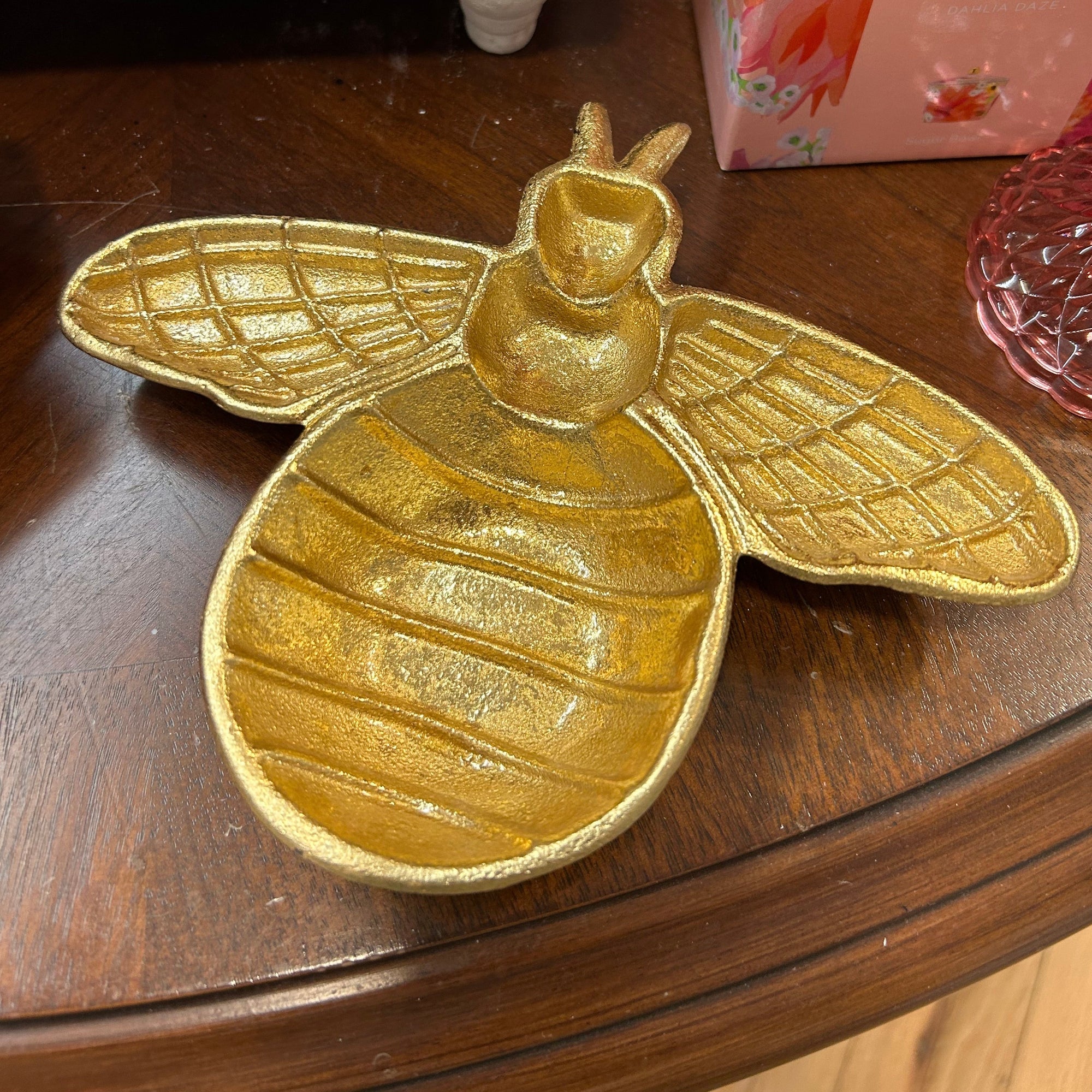 Gold Cast Iron Bee Dish
